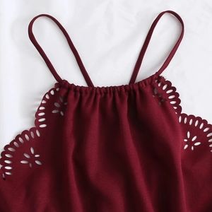 Crisscross back cami romper